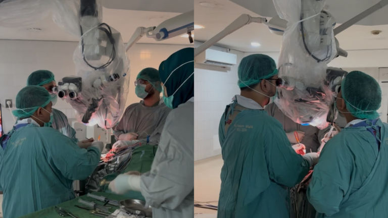 1) Operasi Petroclival Meningioma Tumor Removal dengan bantuan teknologi Intra Operative Neuro Monitoring (IONM) pada penanganan kasus tumor otak di RS Adam Malik